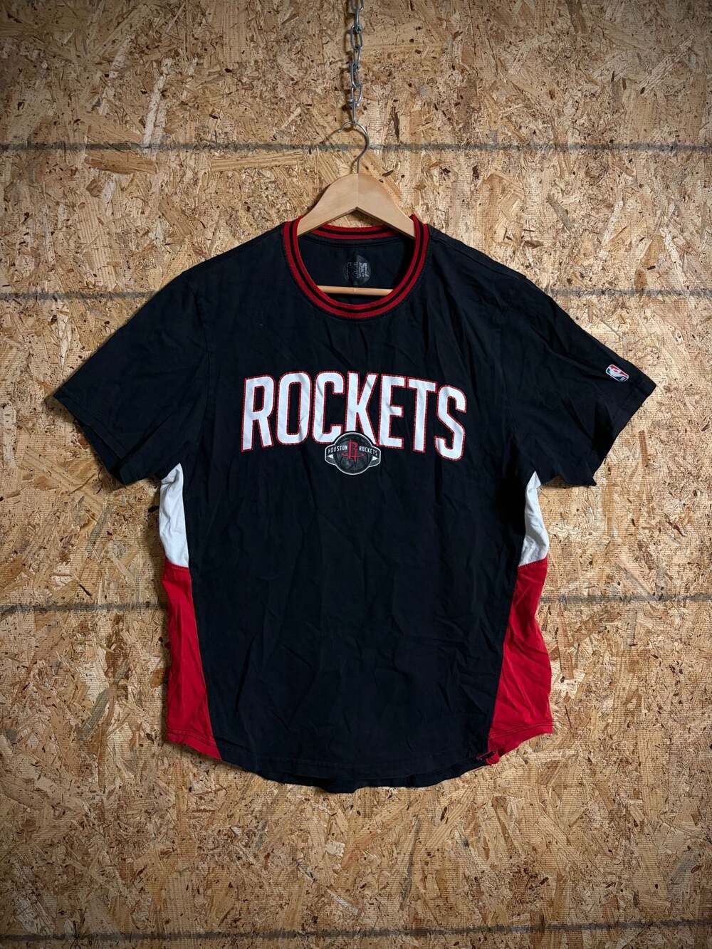 NBA Houston Rockets Colorblock T-Shirt Black Red White